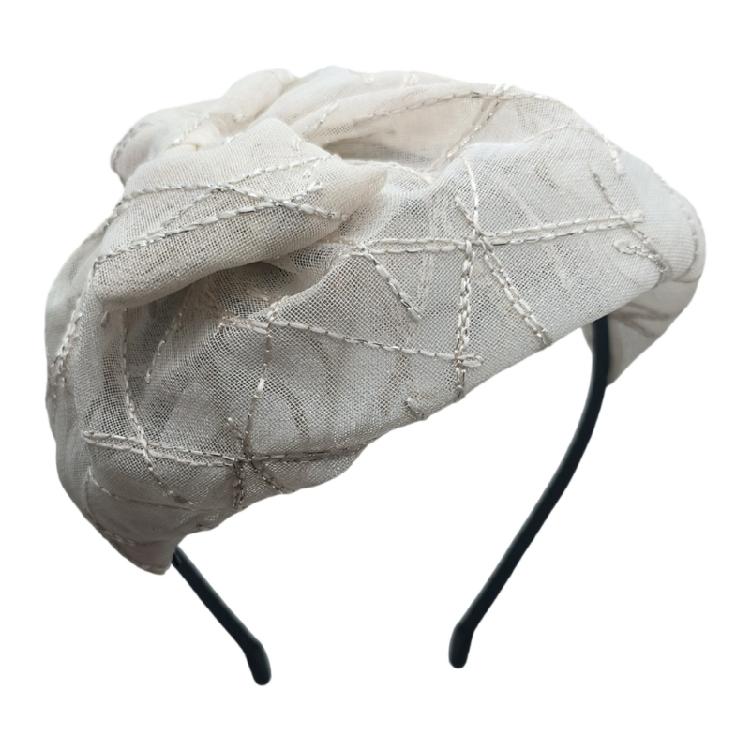 

Stylish Bowknot Fascinator Hat Headband Bows Headwear Halloween Party Headpiece Vintage Hair Accessories for Women Girls бежевий