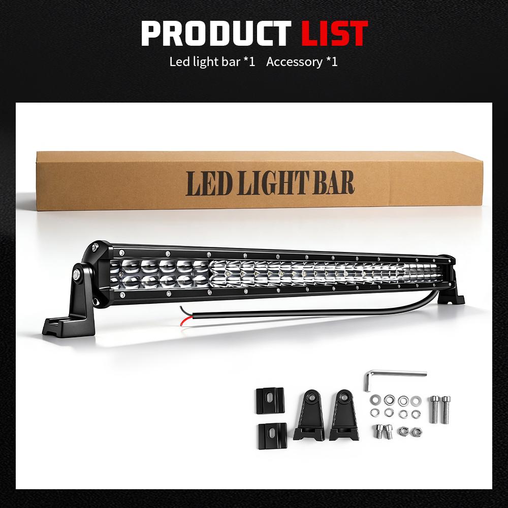 HL Led Driving Light Bar Double Rows Projector Lens 15inch 20inch 28inch Spot+Flood Combo Beam for Offroad Cars SUV UTV 12V 24V