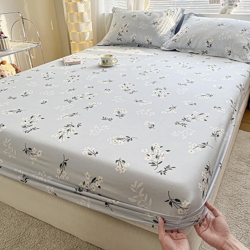 

Cotton Fitted Sheet featuring Pillowcase Elastic Bands Non Slip Adjustable Mattress Cover 120/150/180 designed for Double King Queen Bed 3pcs 120x200cm