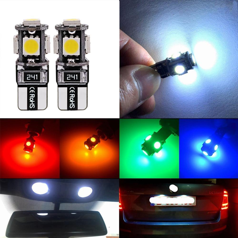 Canbus Weiß Blau Rot Gelb Grün T10 5smd 5050 Led Auto Licht W5w 194 241 Fehler Glühbirnen