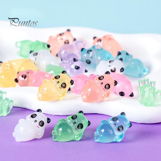 8Pcs Luminous Little Panda DIY Decoration Set Waterproof Rust-proof Solar Powered Glow In The Dark Ornaments