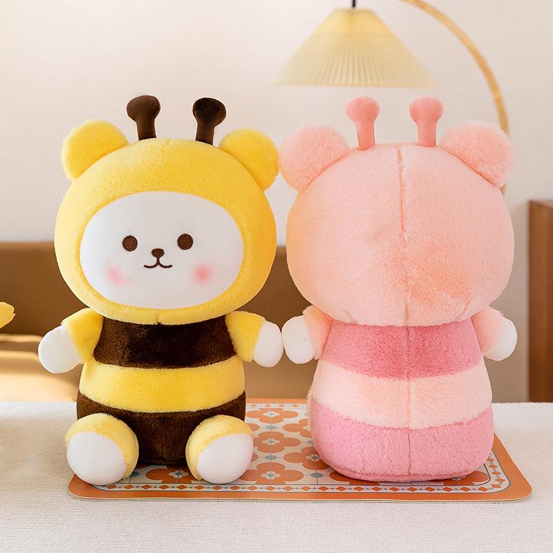 Transform Into Bee Bear Plush Toy Doll Cute Pillow Grab Machine Doll Children Girl Gift