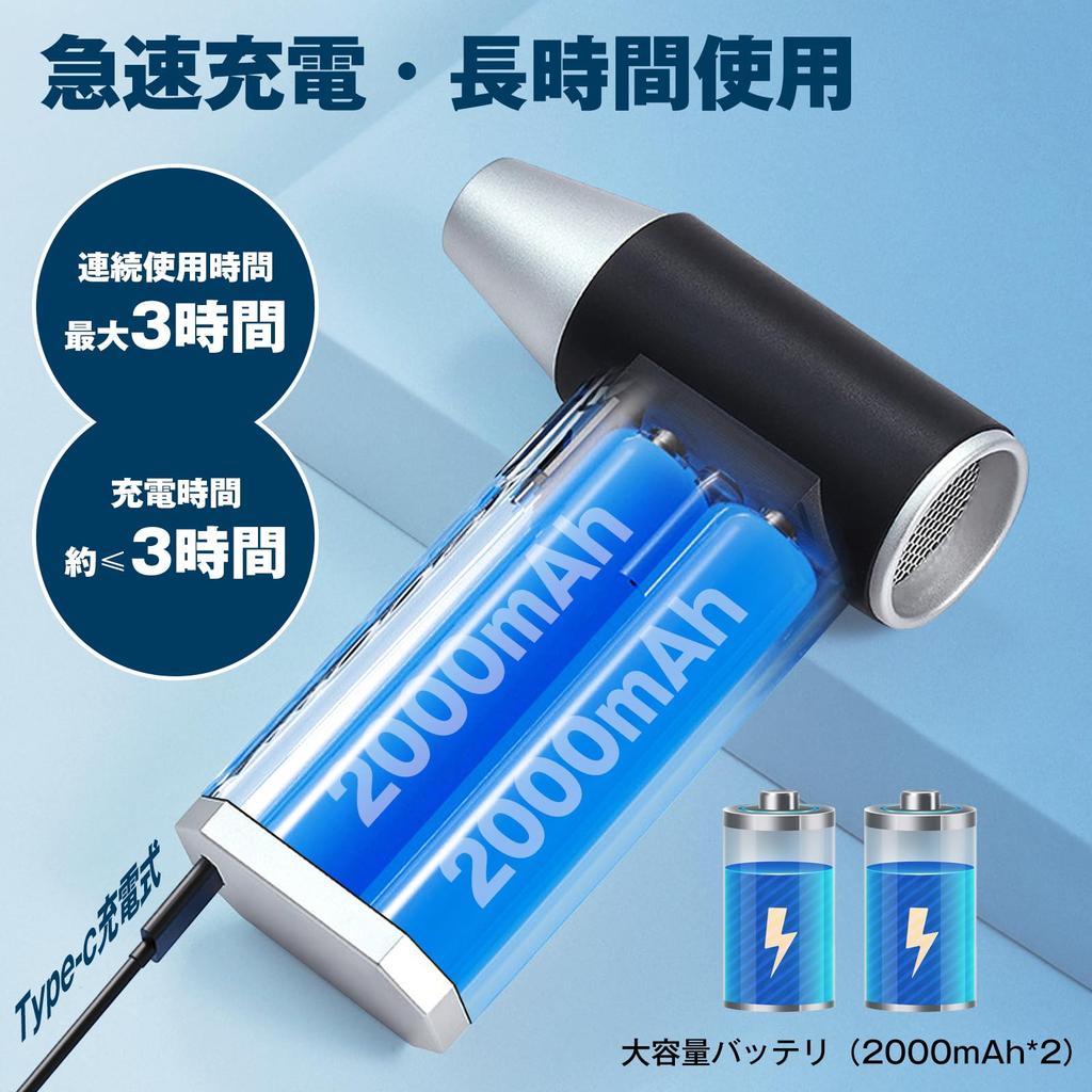 Tusina Air Duster [2025 Industry New Release - Strongest Electric Blower] Instantaneous Powerful Airflow, 3-Stage Airflow Adjustment, Type-C Fast Char