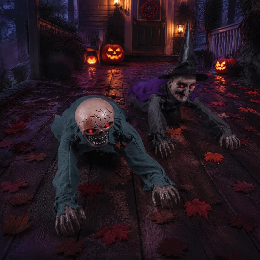 Giardino Pieghevole Zombie Sanguinante Zombie Elettrico Rampicante Figura Fantasma Strisciante di Halloween Decorazione per Bar