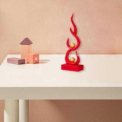 Statue d'Art Abstrait Collections d'Œuvres d'Art Ornement de Table Sculpture Moderne de Feu Figurine Flamme en Résine