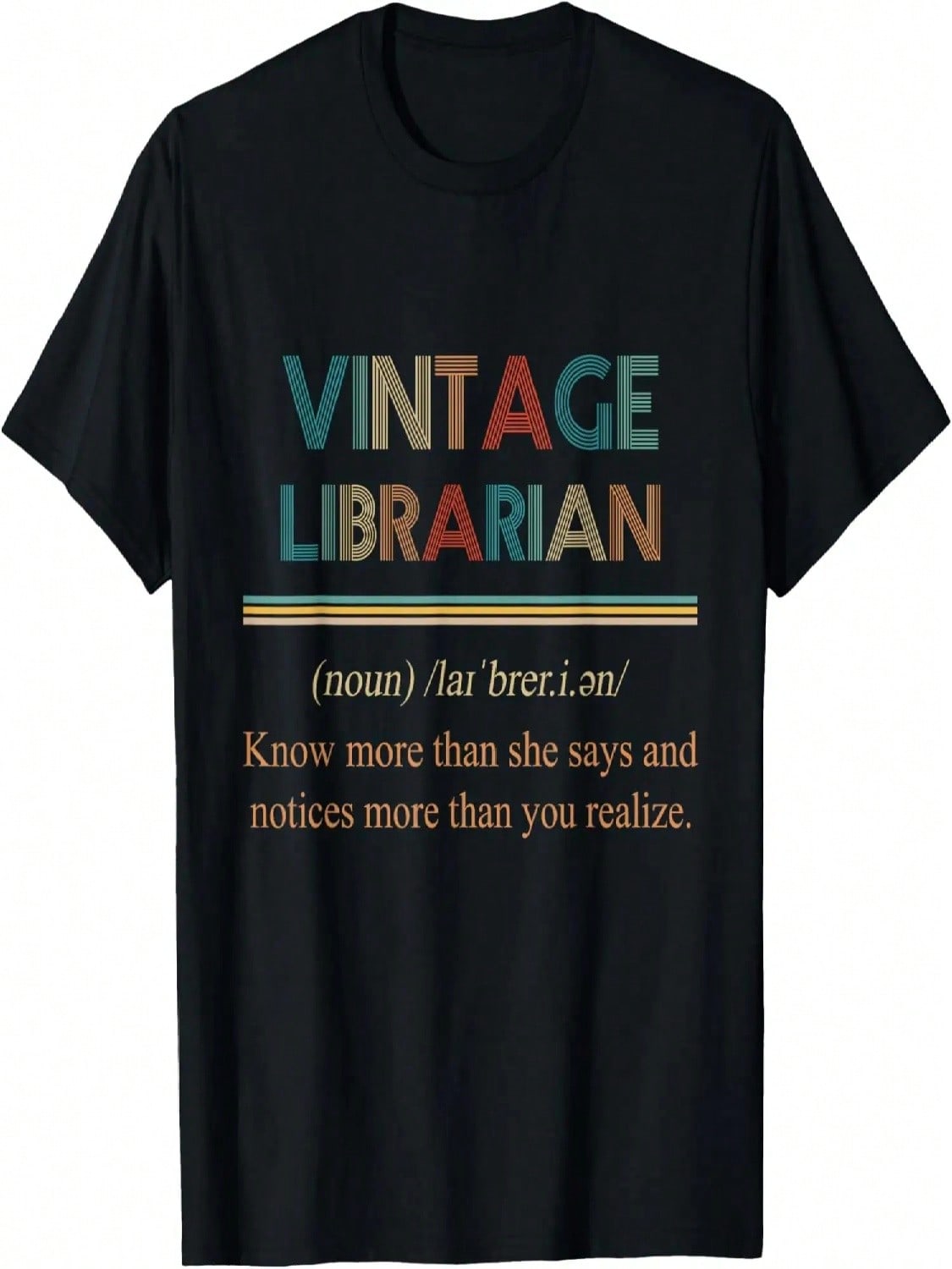 Womans Vintage Librarian Definition Knows More Than She Says T-Shirt S разноцветный