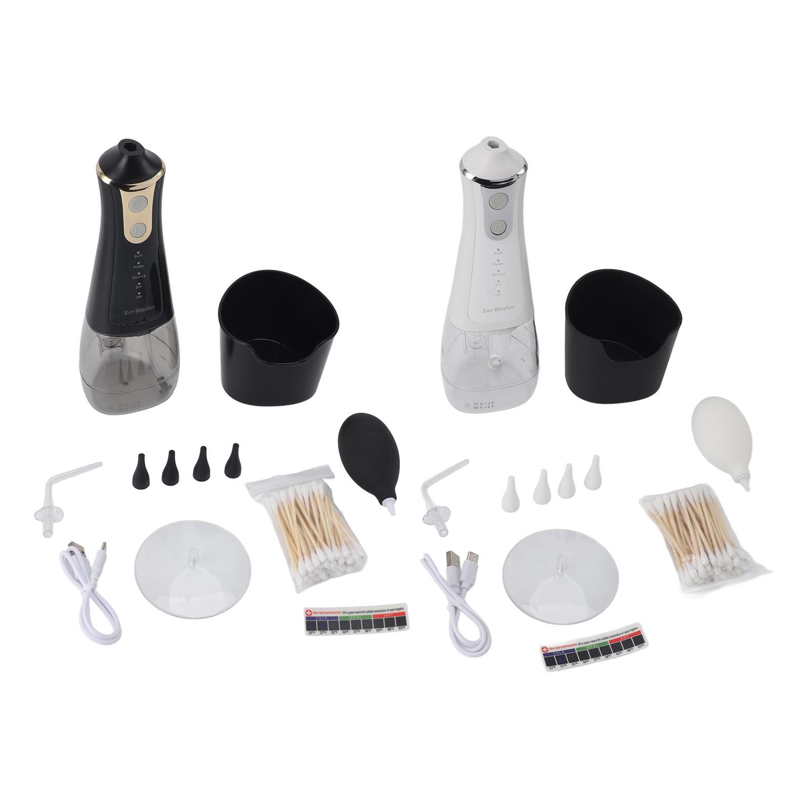 

Инструмент для удаления ушной серы Безопасный эффективный перезаряжаемый электрический набор для очистки системы ирригации ушей Black