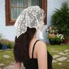 French Styles Triangular Headscarf Soft Comfortable Lace Flower Bandana Scarf Headwrap For Women Everyday Spring Wear