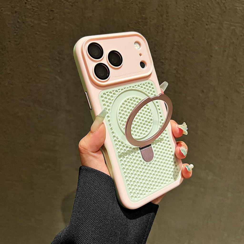 Applicable to iPhone18Promax matte magnetic suction bracket mobile phone case Apple 17 heat dissipation all-inclusive anti-drop protective cover