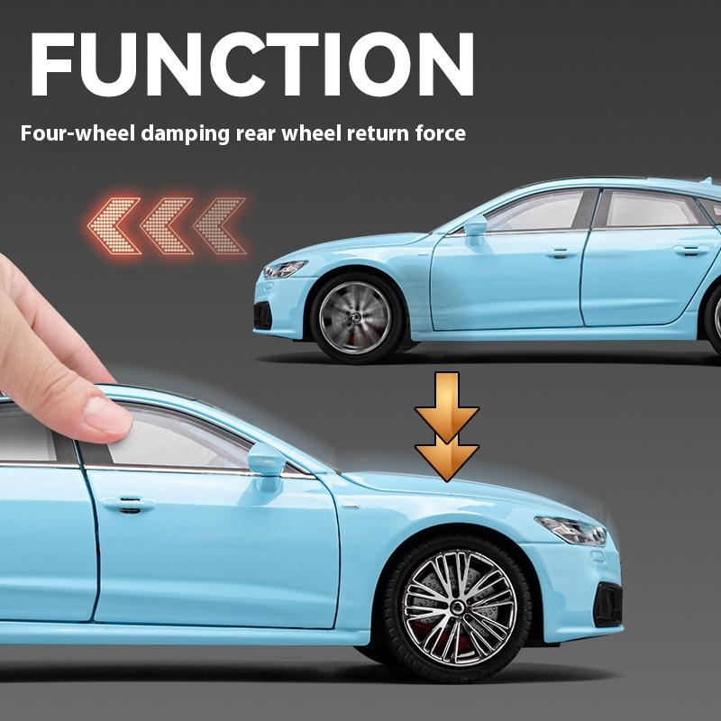 1/24 Scale A7 Limousine Alloy Diecast Model Car Sound & Light Toy for Kid Birthday Gift Box with Children Festival Present