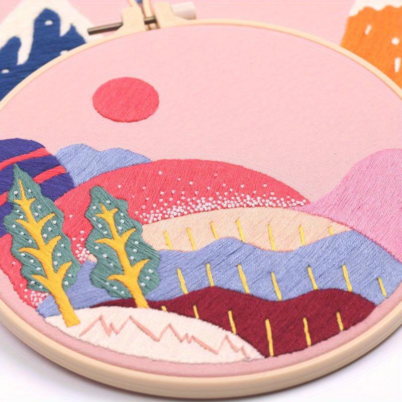 1Pc Beautiful Landscape Embroidery DIY Handmade Material Package (Including Tools)