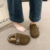 Cotton slippers women's autumn and winter 2025 new velvet warm soft-soled beanie shoes girl princess fluffy shoes cotton tow