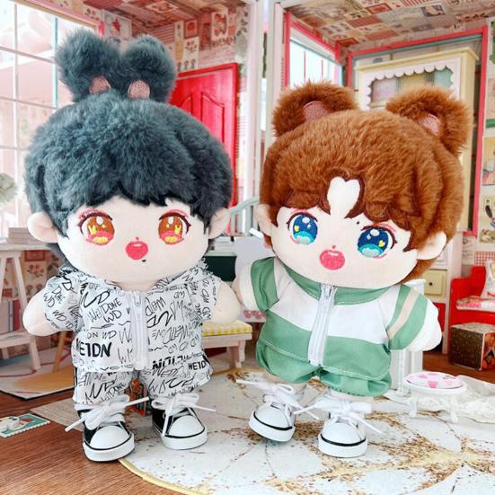 Wearable Washable Cute Fashion Mini Coat Pants Set 20cm Idol Doll Daily Wear Sportswear