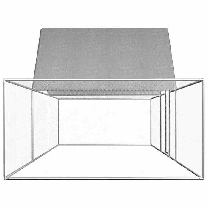 VidaXL Poulailler Enclos Clapier Cage Animaux Lapin Canard 6x2x2 m Acier 144562