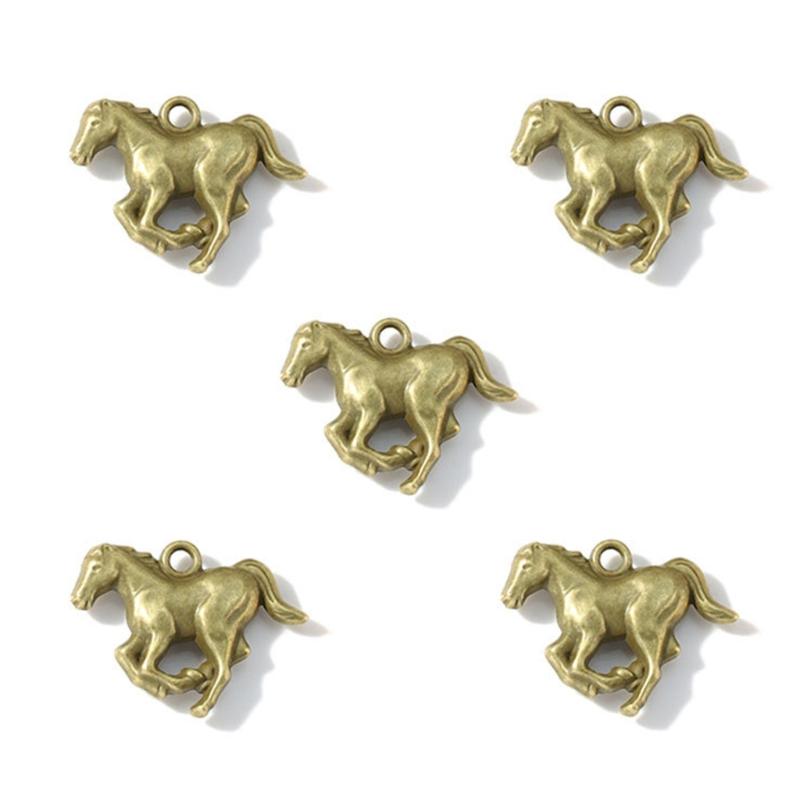 Pack of 50 Pieces Alloy Animal Horse Pendants for DIY Jewelry Crafting Projects Sturdy Charms Ideal for Bracelets Necklaces Accessories Size 25x21mm