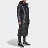 adidas Women's Big Baffle Hooded Mid-Long Cotton Jacket Black DZ1486