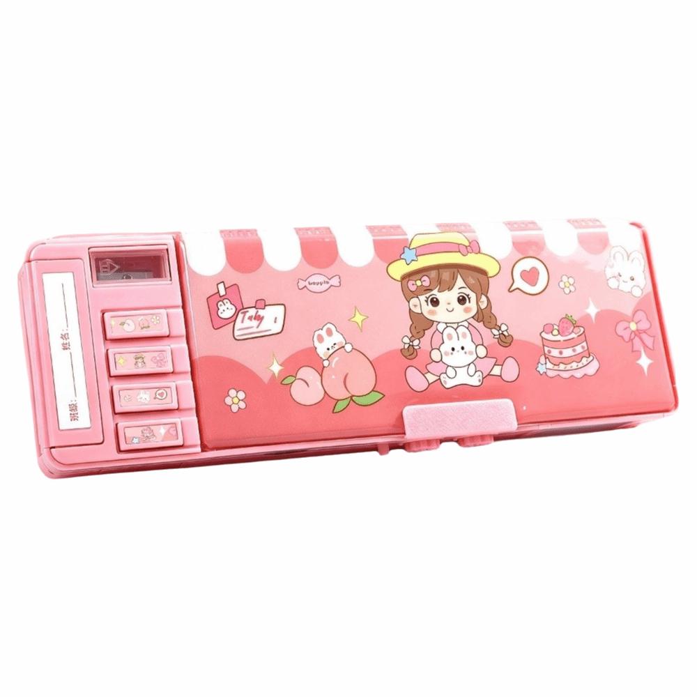 Large Capacity Pencil Case Password Lock Stationery Organizer Durable Pen Box  Kids