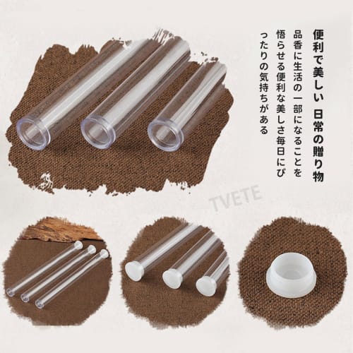 TVETE 8-Piece Incense Case, Clear Test Tubes, Plastic Incense Tube Storage Jar, Portable Case for Buddhist Altars, Incense Stick Storage, Lightweight,