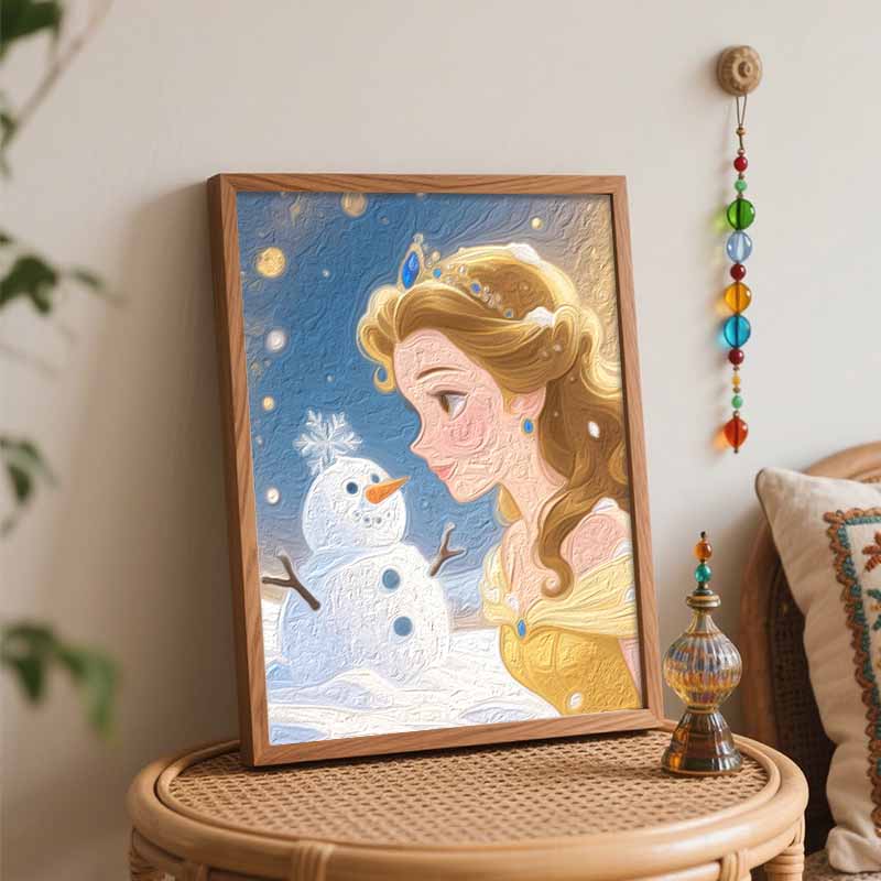 Disney Princess Snow Scene Digital Oil Painting Art Kit Handmade Diy Home Decorations