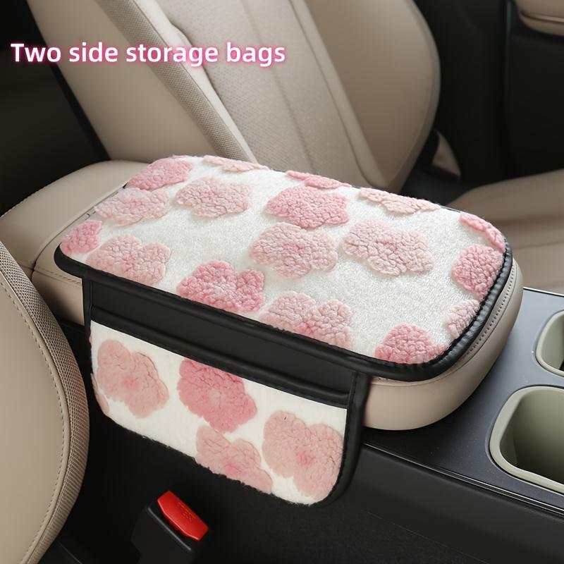 Cute Warm Plush Car Armrest Box Cover - Center Console Arm Cushion Automobile Interior Decoration Pads