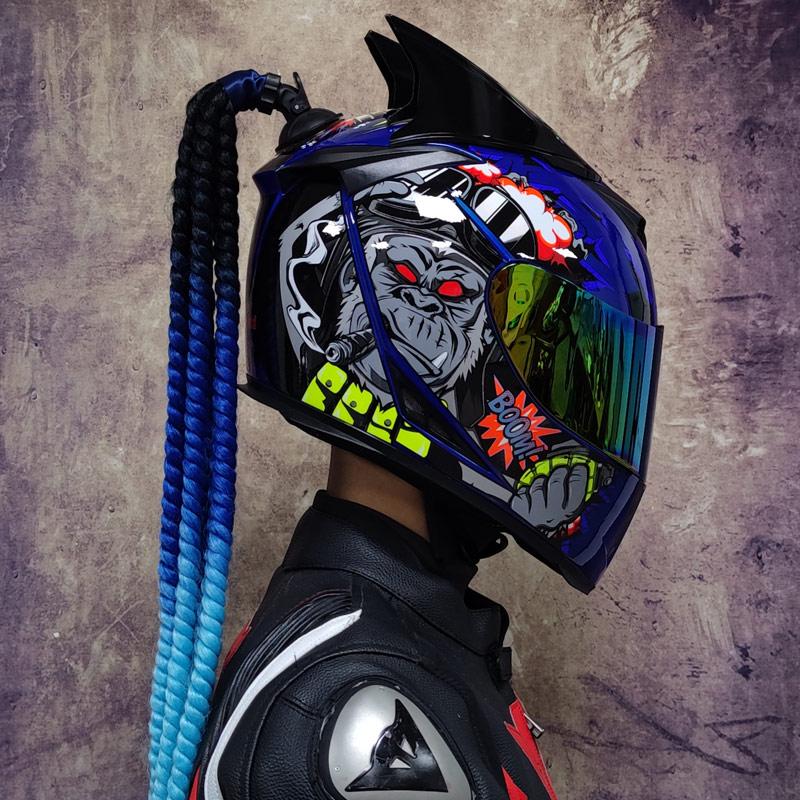 Motorcycle Full Face Helmet Double Lens Fashion Quick Release Racing Helmet Casco Casque Moto Approved Motorcycle Accessories