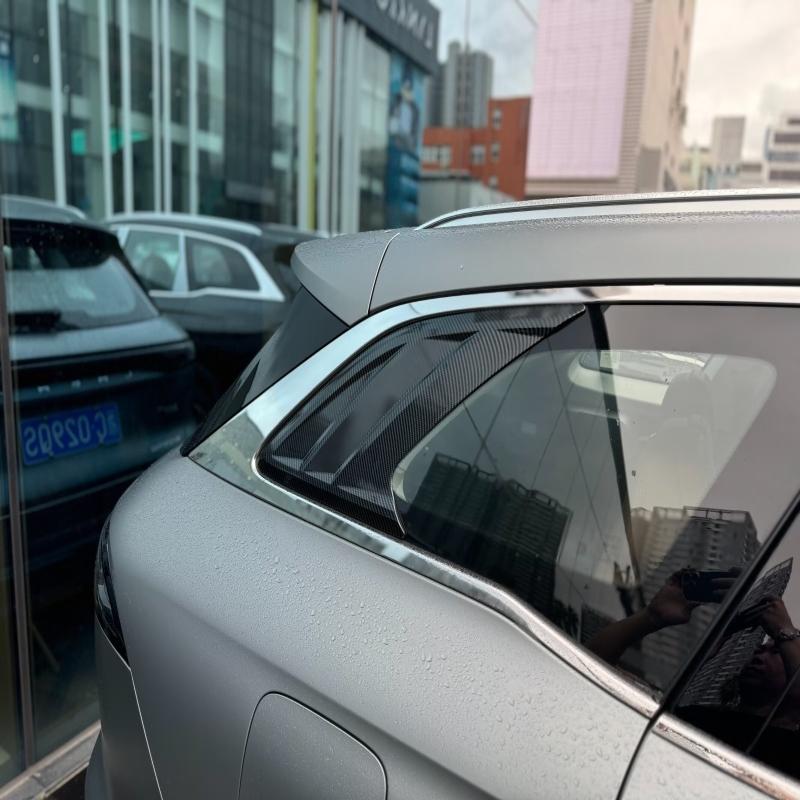 For Chery Tiggo 9 2024 2025 Car Styling ABS Carbon Exterior Rear Window Spoiler Side Wing Triangle Cover Trim Molding Garnish