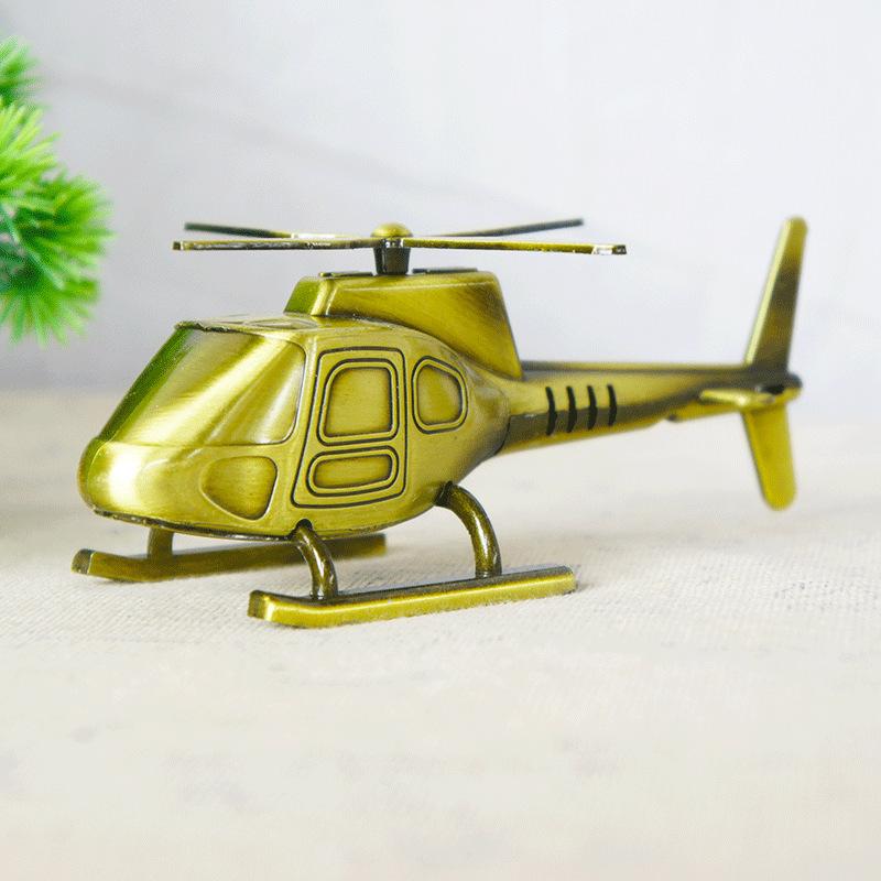 6 Colors Creative Helicopter Model Toys Metal Crafts Zinc Alloy Airplane Kids Toys Decorations Ornaments for Boys Children Gifts