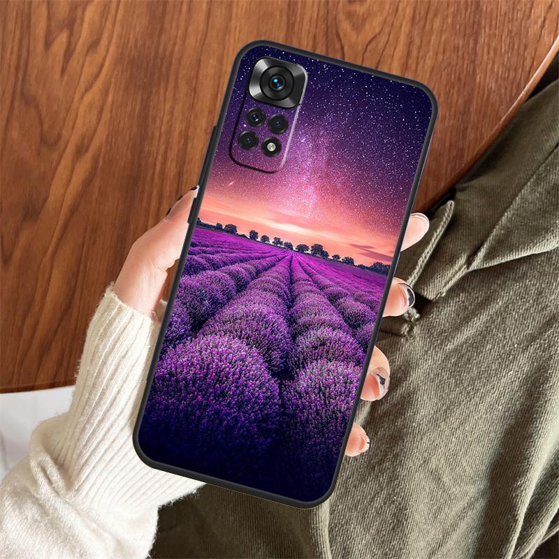 Lavender Purple Flowers Case For Xiaomi Redmi Note 14 13 12 11 10 9 15 Pro Plus Redmi 15 15C 13 10C 12C 13C 14C Cover
