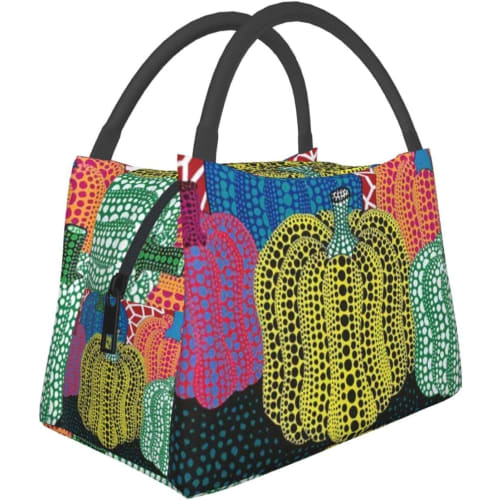 

Kusama Fruit Chilled Frog Mouth Lunch Bag, Black, Lunch Box, Insulated Bag, Soft Cooler, Portable Lunch Box, Cooler Box, Tote Bag, Shopping Bag