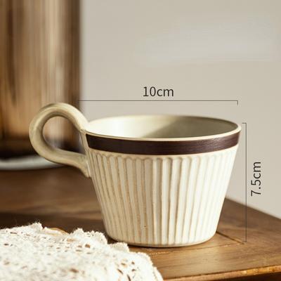 Vintage Coffee Cup Ceramic Mug Large Capacity Breakfast Cup Oatmeal Cup