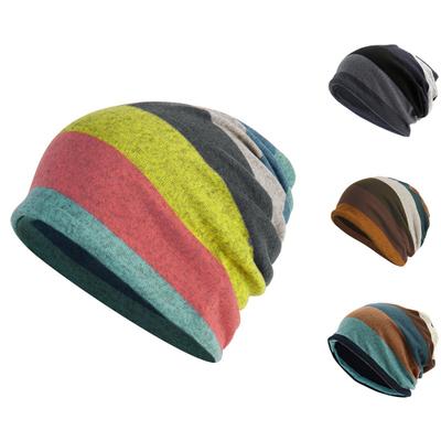 Unisex Striped Slouchy Baggy Beanie Hat Warm Autumn Winter Hip Hop Skull Cap