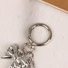 Y2K Vintage Silver Color Bowknot Heart Keychain  Bow Love Keyring Bag Pendant Key Hanging Decoration For Girls Gift