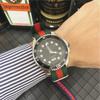 Mens Quartz Watch With Nylon Strap Sport Casual Round Dial Stainless Steel Buckle Alloy Case Mineral Glass