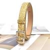 Bling Bling Sparkling Rhinestone Belt Versatile Luxury Brand Design S-shaped Buckle Belt Glitter Vintage PU Leather Belt