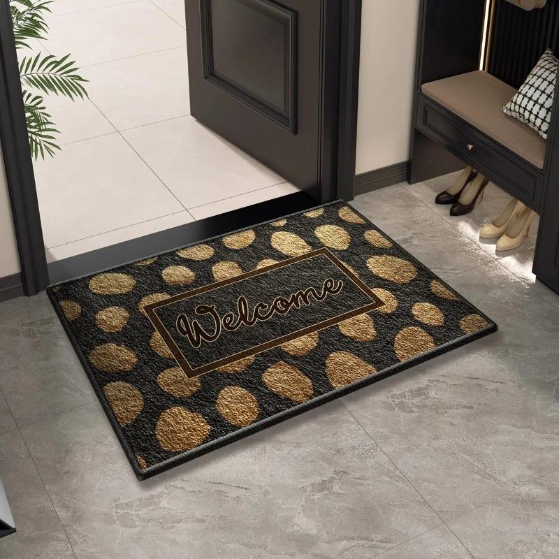 Welcome Mat Floor Mat Stone Wood Grain Entryway Door Mat Entry Non-Slip Foot Mat Home Decoration Small Carpet Doormat