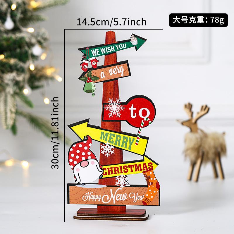 1pc Wooden Xmas Tree Ornaments Santa Claus Snowman 2026 Merry Christmas Home Decoration New Year Desktop Decor Navidad