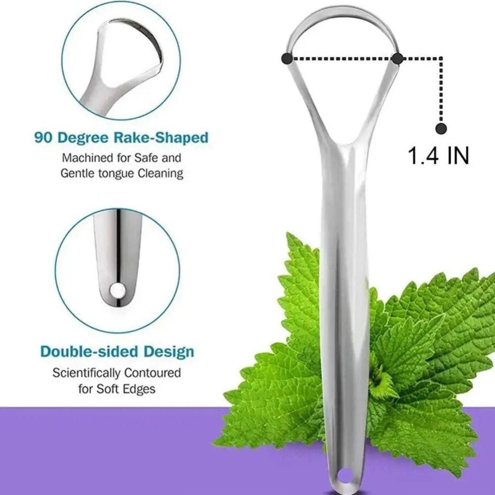 Removing Bad Breath Tongue Scraper Silver Tongue Scraping Brush Oral Cleaner Tools  Oral Care