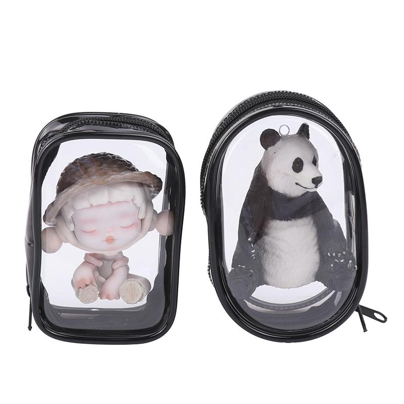 Mini Anime Doll Display Bag Transparent Coin Purse Pouch Organizer Case Wallet Key Lipstick Earphone Storage Bag