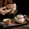 Chinese Traditional Handmade Flowers Ceramic Teapot Tea Pot Beauty Tea Infuser Kettle Travel Portable Tea Set Household Teaware