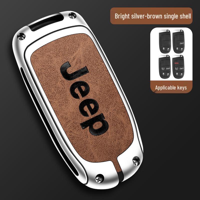 Metal Key Cover for Jeep Compass, Cherokee, Renegade, Grand Commander, Wrangler