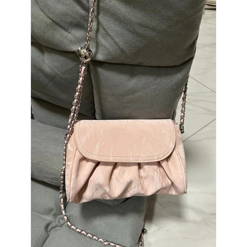 

Delicate Soft Leather Summer Clouds Bag Chain Pink