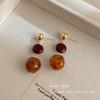 "Retro Maillard Tassel Earrings: Stylish Coffee-Hued Design for Women, Perfect for Autumn and Winter"
