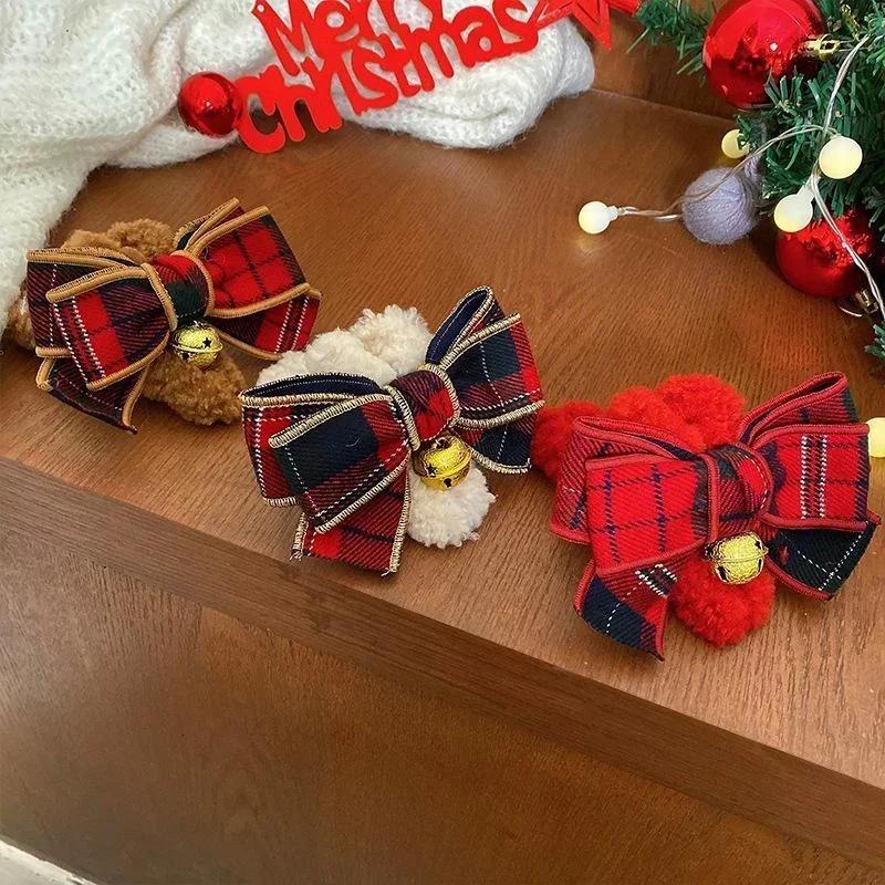 Christmas Creative Gifts Bell Bow Plush Grip Clip Autumn and Winter Large Shark Fashion Headwear Accessories Women Fashion Gifts