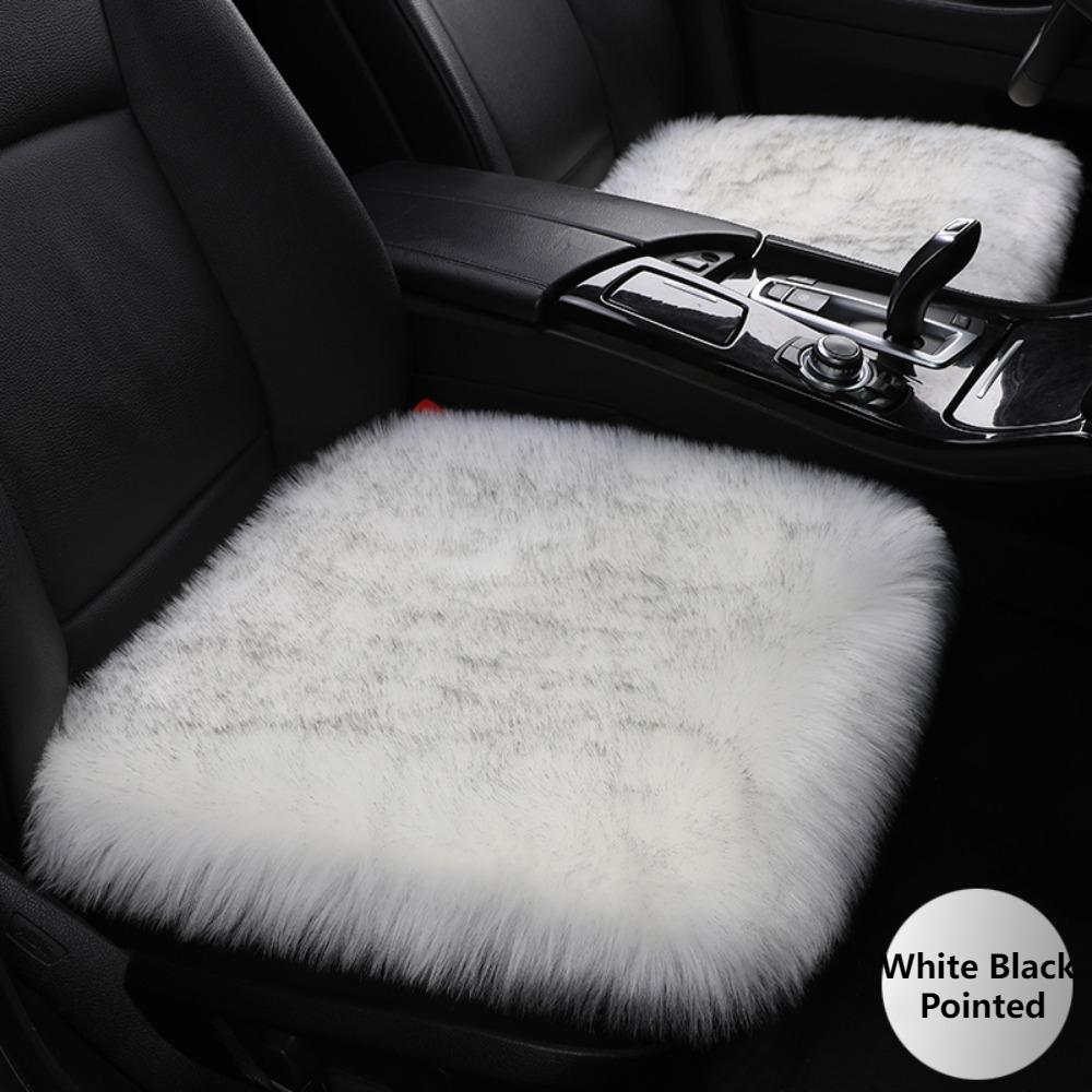 Car Accessories Long Plush Car Seat Cover Automotive Interior Warm Car Seat Cushion Washable Thick Square Cushion Car