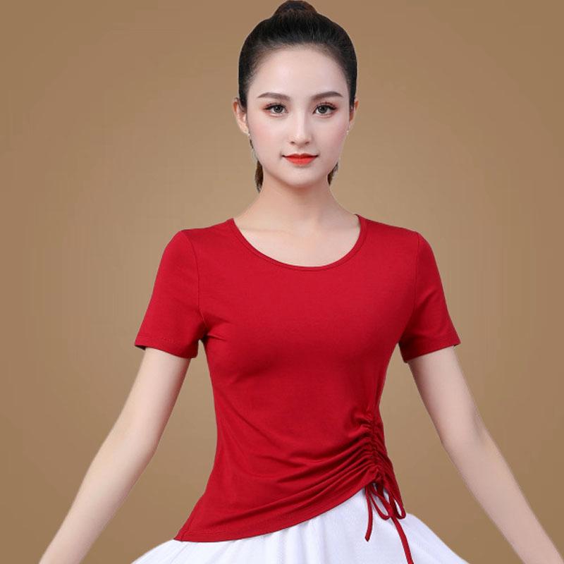 Women's Modal Square Dance Top: Summer Practice & Performance T-Shirt for Middle-Aged & Elderly