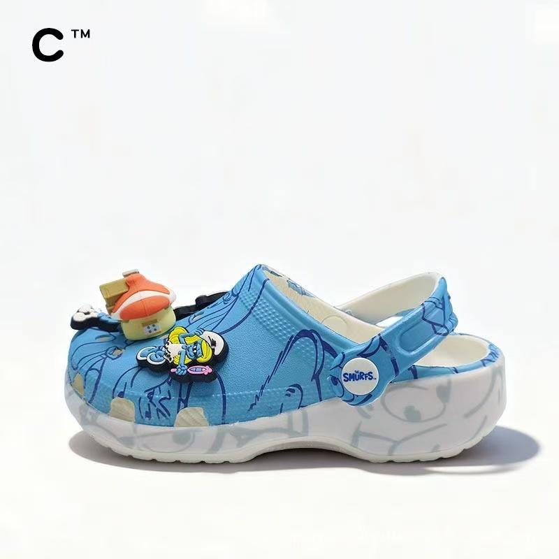 Crocs Classic Смурфики Детская обувь Унисекс Шлепанцы 36-37(M4W6) синий