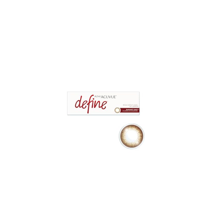 Colored Contact Lenses, One-Day Disposable, DEFINE Acuvue Define Moist [PWR] -4.00 [BC] 8.5, Radiant Chic, 30 lenses per pack