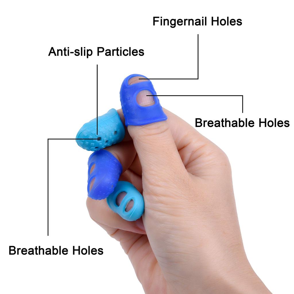Wisdompro Paper Turning Finger Cot for Office Fingertip Protection Silicone Page 16 Blue Aqua Use, Non-slip, Perforated, Sack, Rubber, Turning,