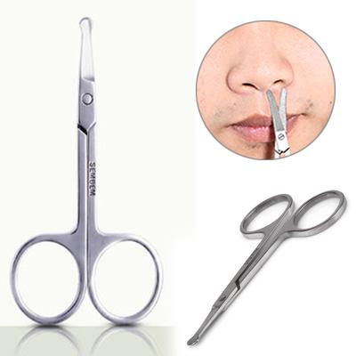 3,5" Mini Gebogene Schnurrbart Nasen- Ohrhaarschere Trimmer Sicherheitsspitzen