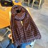 Red plaid scarf autumn and winter thickened warm couple scarf new retro shawl